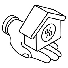 Editable design icon of home discount