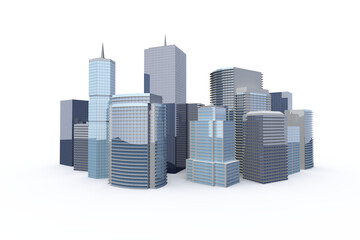 Three dimensional image of modern buildings