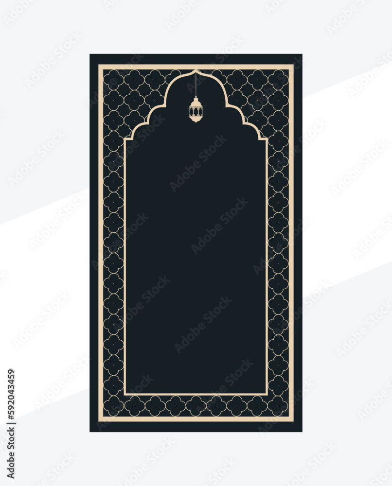 Wall mural Islamic prayer black mat design. 