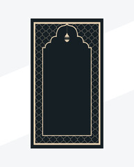 Islamic prayer black mat design. 