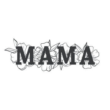 mama and flowers vector
