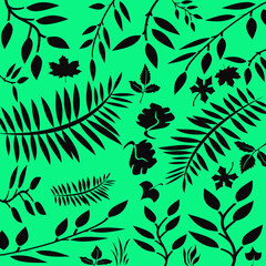 Naklejka premium seamless pattern with leaves