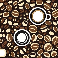 Obraz premium SIMPLE SEAMLESS PATTERN. Background of coffee beans. Aroma drink. Abstract textile for fashion