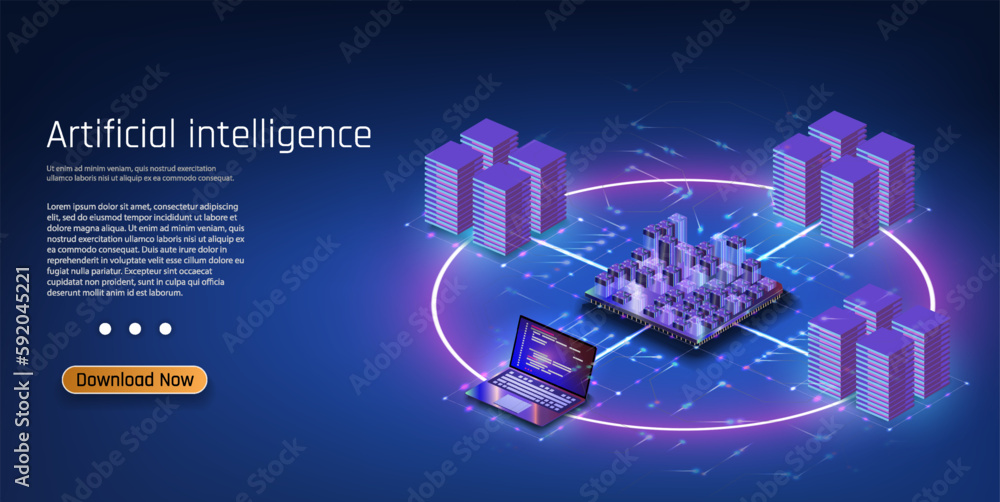 Poster artificial intelligence chatbot on technology background, ai chatbot concept. artificial intelligenc