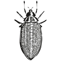 Hand drawn cockroach on a white background, cockroaches