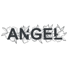 Angel and flowers vector