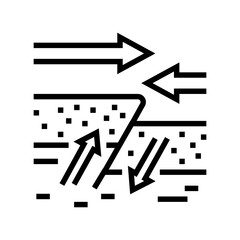 compression reverse earthquake line icon vector illustration