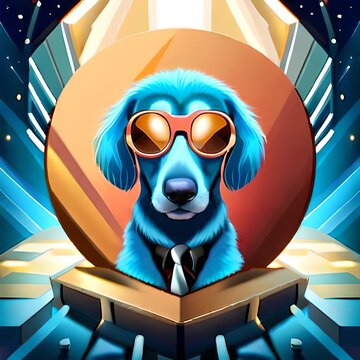 dog illustration with glasses