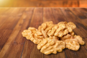 Tasty healthy nuts set on the desk