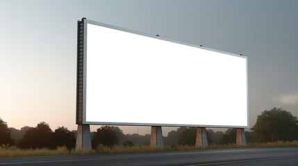 Obraz premium a huge empty billboard on the side of the road. Empty layout for your advertisement. AI generated