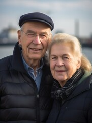 Älteres Senioren Ehepaar genießt das Leben und reist, Urlaub, liebe, generative AI