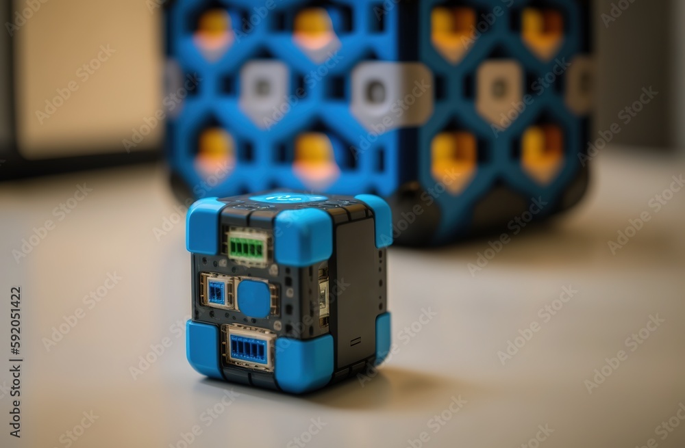 Aufkleber position 5g snap cubes next to wireless access point generative ai