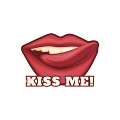 Kiss Me, Love Typography Quote Design for T-Shirt, Mug, Poster or Other Merchandise.