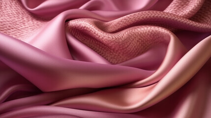 A pink and orange fabric with a pink background. Ai generated artwork 