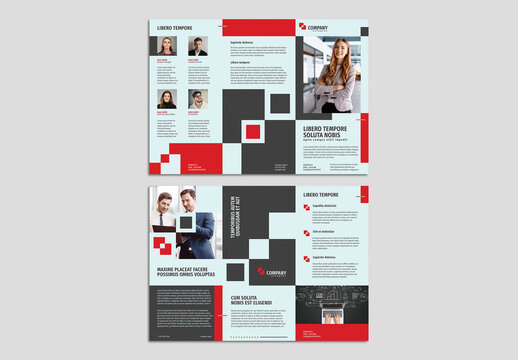 Modern Business Tri-Fold Brochure Layout with Black and White Colors