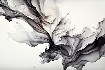 monochromatic abstract painting on a plain white background. Generative AI