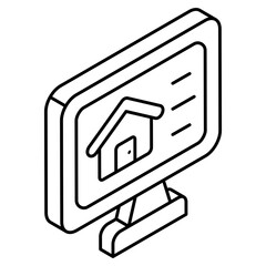 Conceptual flat design icon of online property