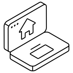 Conceptual flat design icon of online property