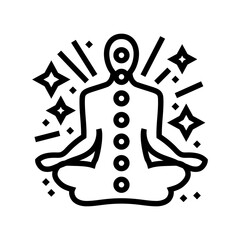 spiritual meditation yoga line icon vector illustration