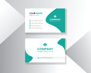 Clean and simple business card template, modern corporate company business card design template.