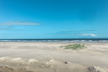 beach and sea on Ilha Comprida beach, south coast of São Paulo, Brazil.