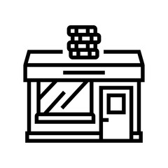 chip shop line icon vector illustration