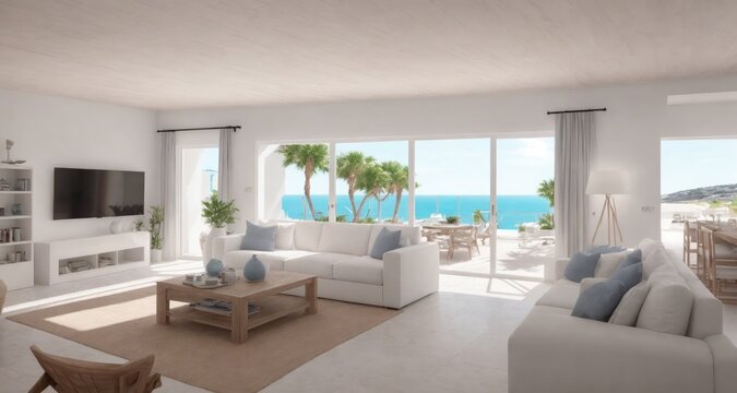 Luxury Living by the Sea: An Inside Look at a Coastal Mansion in Ibiza, Spain generative ai