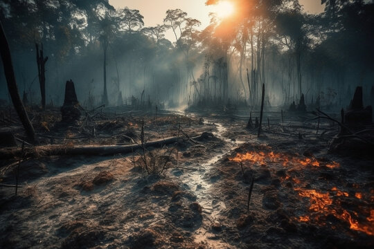amazon forest burnt