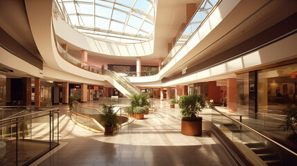 shopping mall created with Generative AI technology. - obrazy, fototapety, plakaty