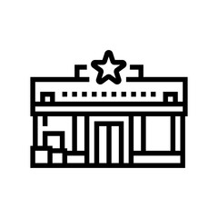 Naklejka premium dime store shop line icon vector illustration
