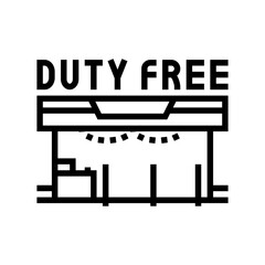 duty free shop line icon vector illustration