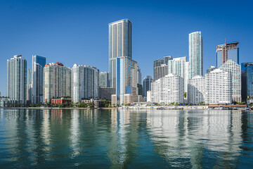 Fototapeta na wymiar Miami, USA - December 4, 2022. View of the Brickell buildings in Miami