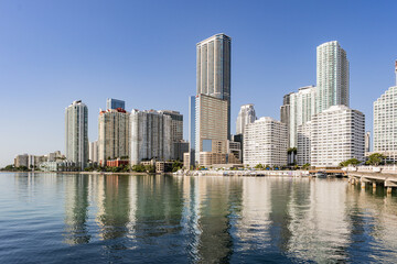 Miami, USA - December 4, 2022. View of the Brickell buildings in Miami