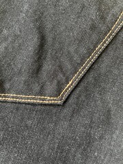 Closeup of seam on jeans pocket