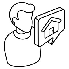 Modern design icon of real estate agent 