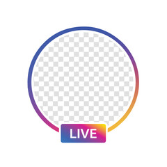 Gradient avatar colorful. Stories Live streaming on social media with white background. Vector illustration