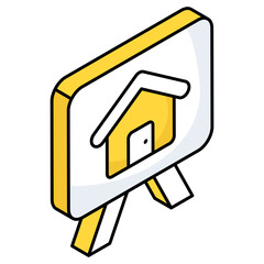 Editable design icon of home presentation