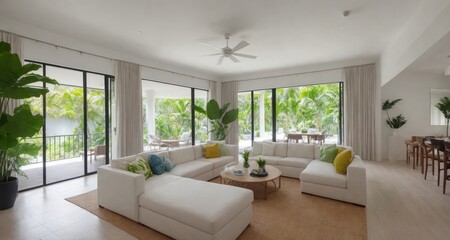 Obraz na płótnie Canvas Cozy, Tropical Living: A Look Inside a Cape Code Estate generative ai