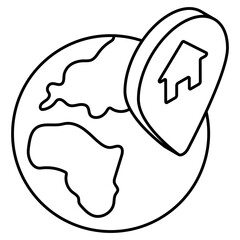 Editable design icon of home location