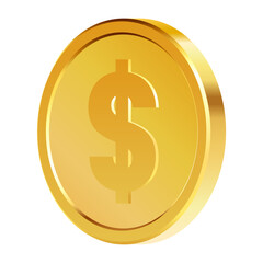 Golden money. Rotating gold coin.