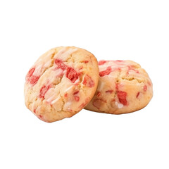 cream cheese strawberry cookies isolated on transparent background