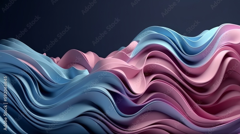 Poster an artistic background featuring a silk fabric-like texture and a 3d wave pattern in shades of purpl