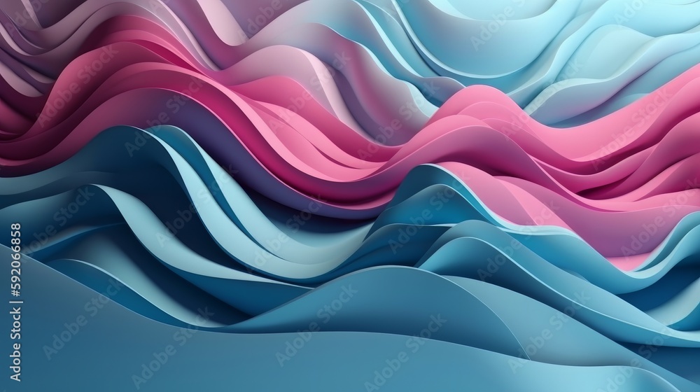 Poster an artistic background featuring a silk fabric-like texture and a 3d wave pattern in shades of purpl