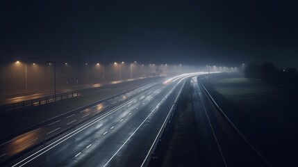 Obraz premium Wakes at night. Generative ai