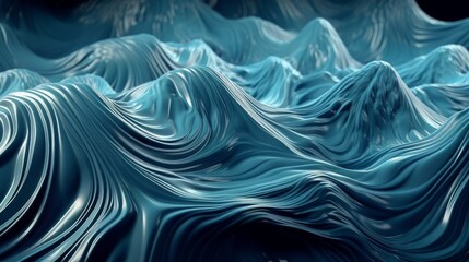 Abstract background with blue waves, lines and shapes, wavy blue background, Generative AI