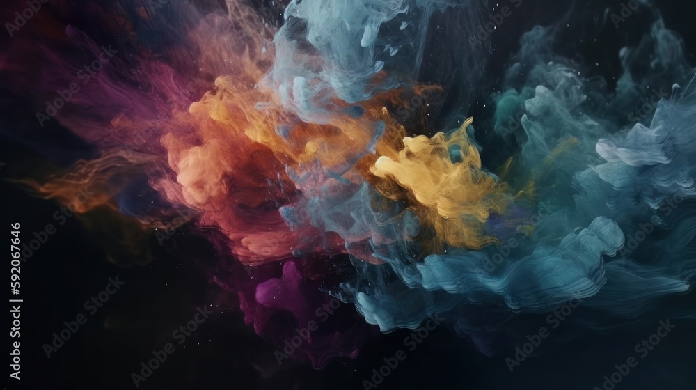 Fototapete a close-up shot of a colorful nebula, with stars and gas clouds shining brightly in the background -