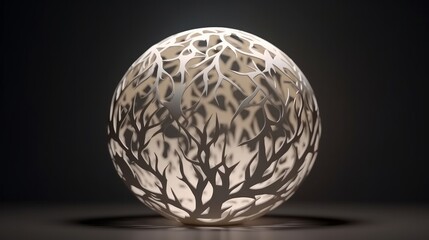 Paper cut 3d realistic layered sphere. Generative ai
