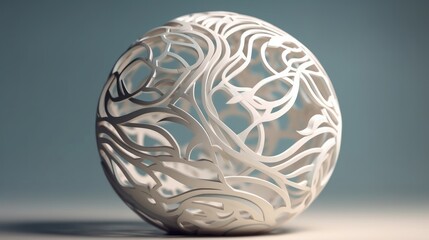 Paper cut 3d realistic layered sphere. Generative ai