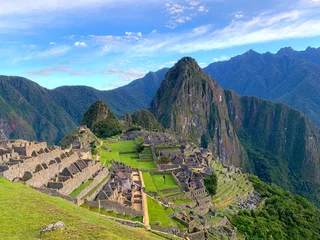 Deurstickers Machu Picchu Peru Machu Picchu ancient Inca city in Andes mountains.