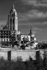 Cityscape view from the ancient city of Segovia